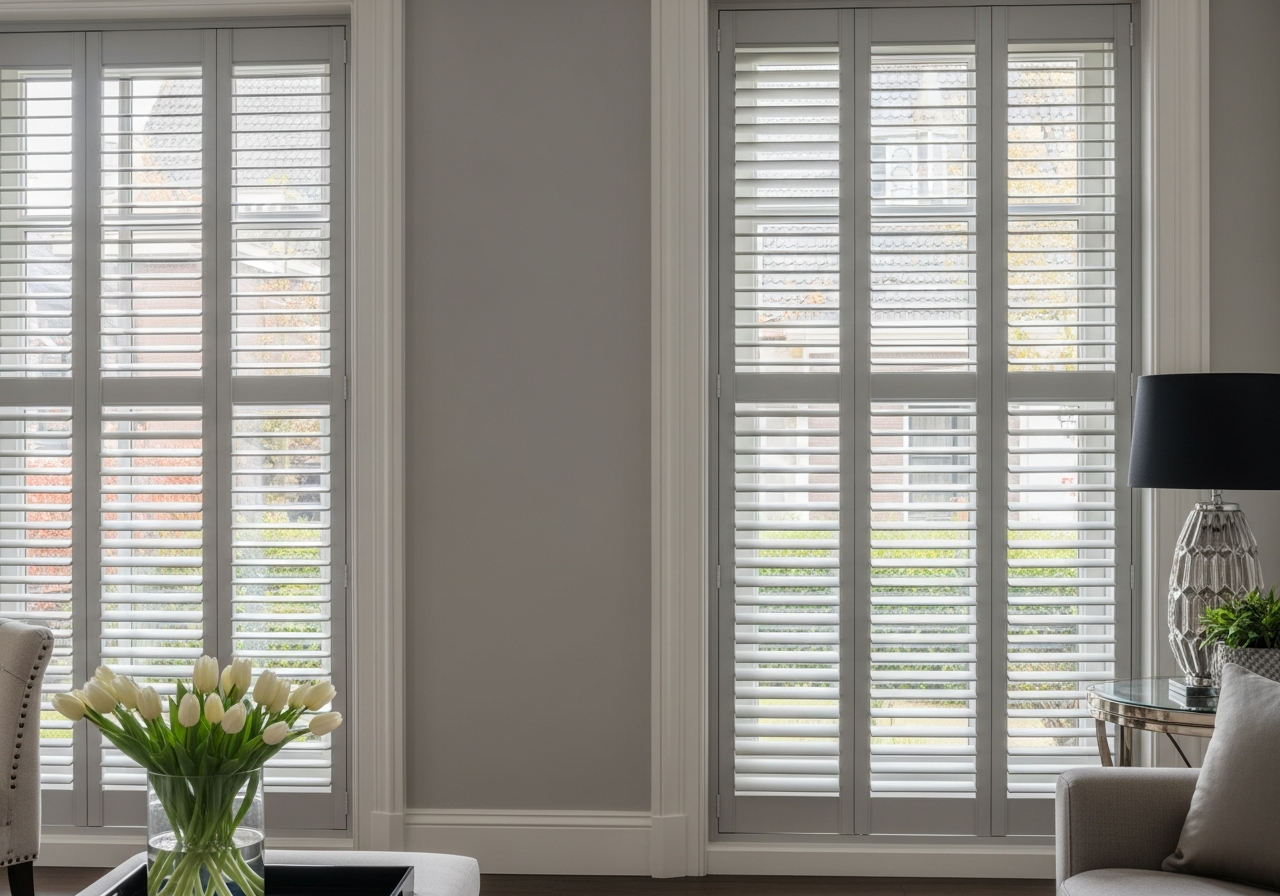 Hoge shutters woonkamer